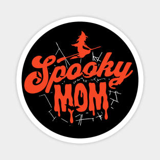 Cute Halloween Spooky Mom Orange and Black Halloween Witch Mom Magnet